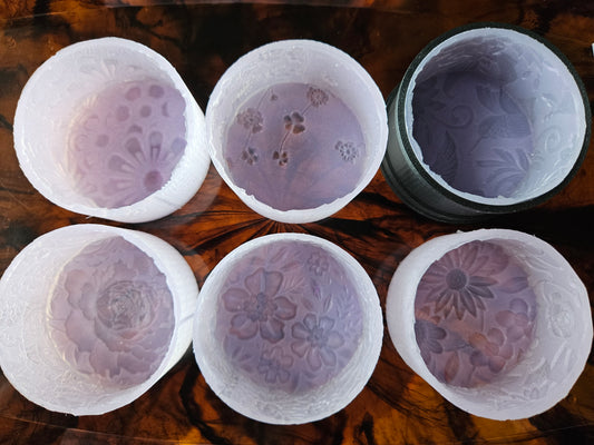 Set Of 6 DESIGNER FLOWER PIXIE BLING CUP LINERS (2 1/8")