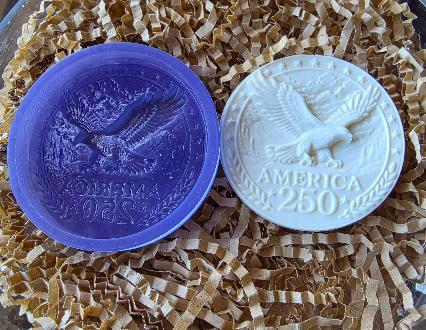 PATRIOTIC MEDALLIONS "250" 2-1/8 & 1-3/4