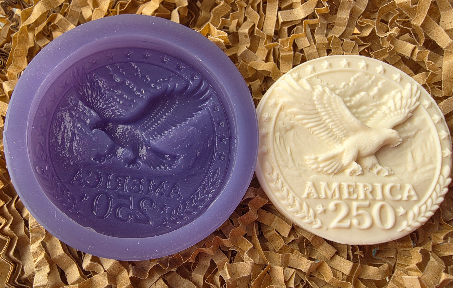 PATRIOTIC MEDALLIONS "250" 2-1/8 & 1-3/4