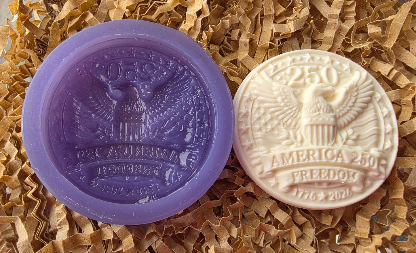 PATRIOTIC MEDALLIONS "250" 2-1/8 & 1-3/4