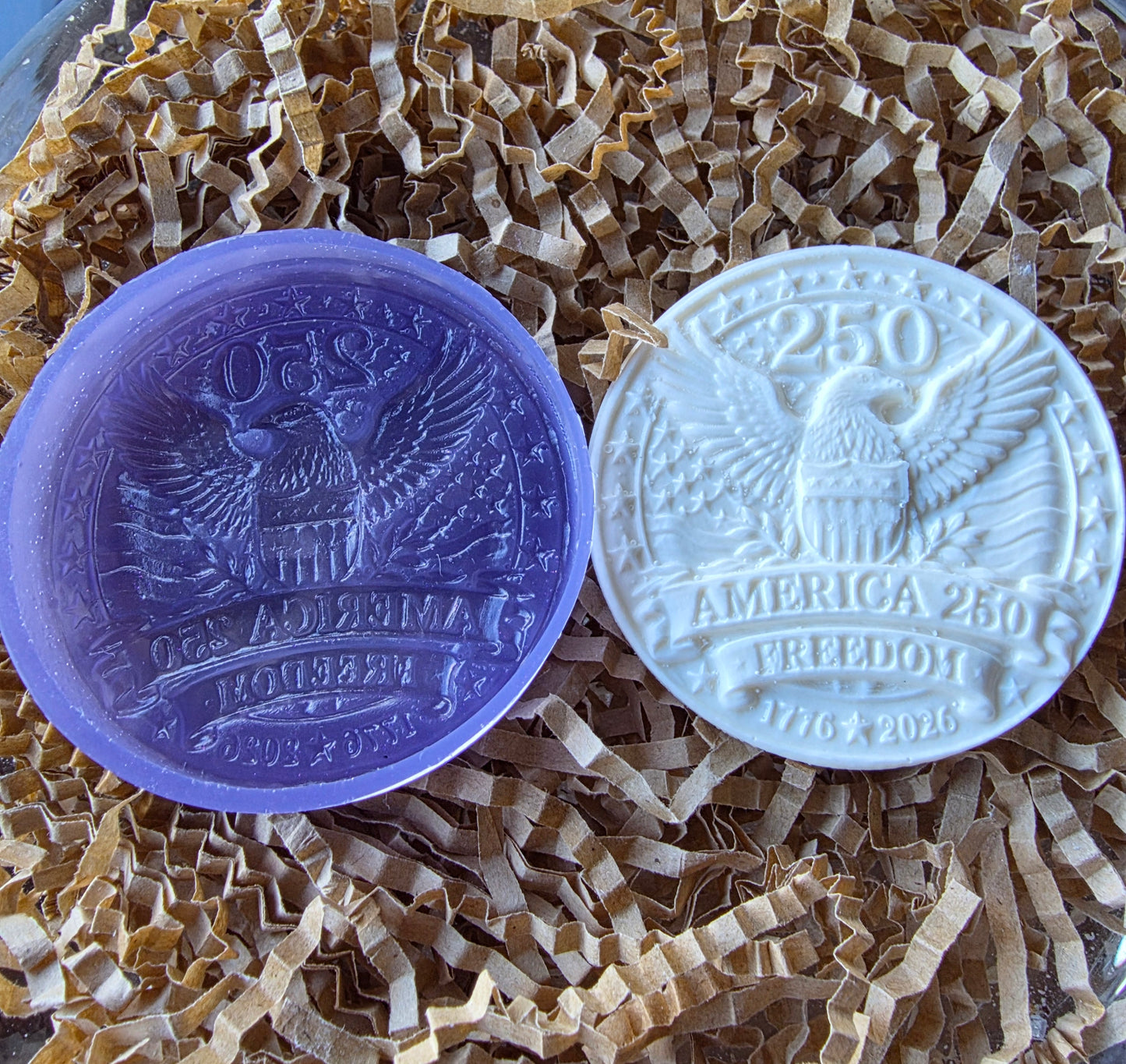 PATRIOTIC MEDALLIONS "250" 2-1/8 & 1-3/4