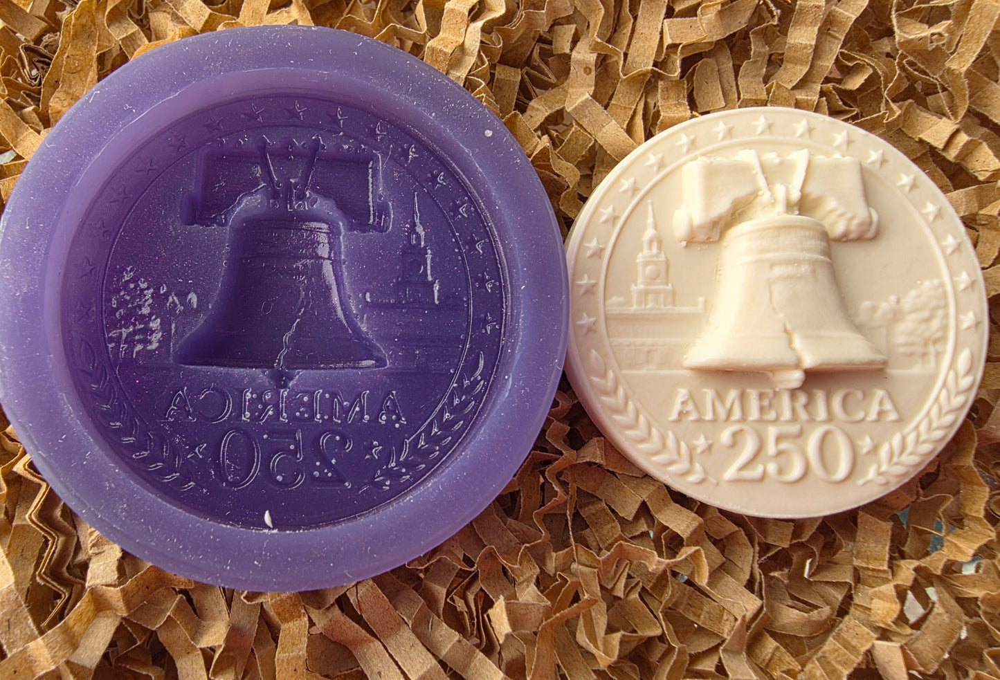 PATRIOTIC MEDALLIONS "250" 2-1/8 & 1-3/4