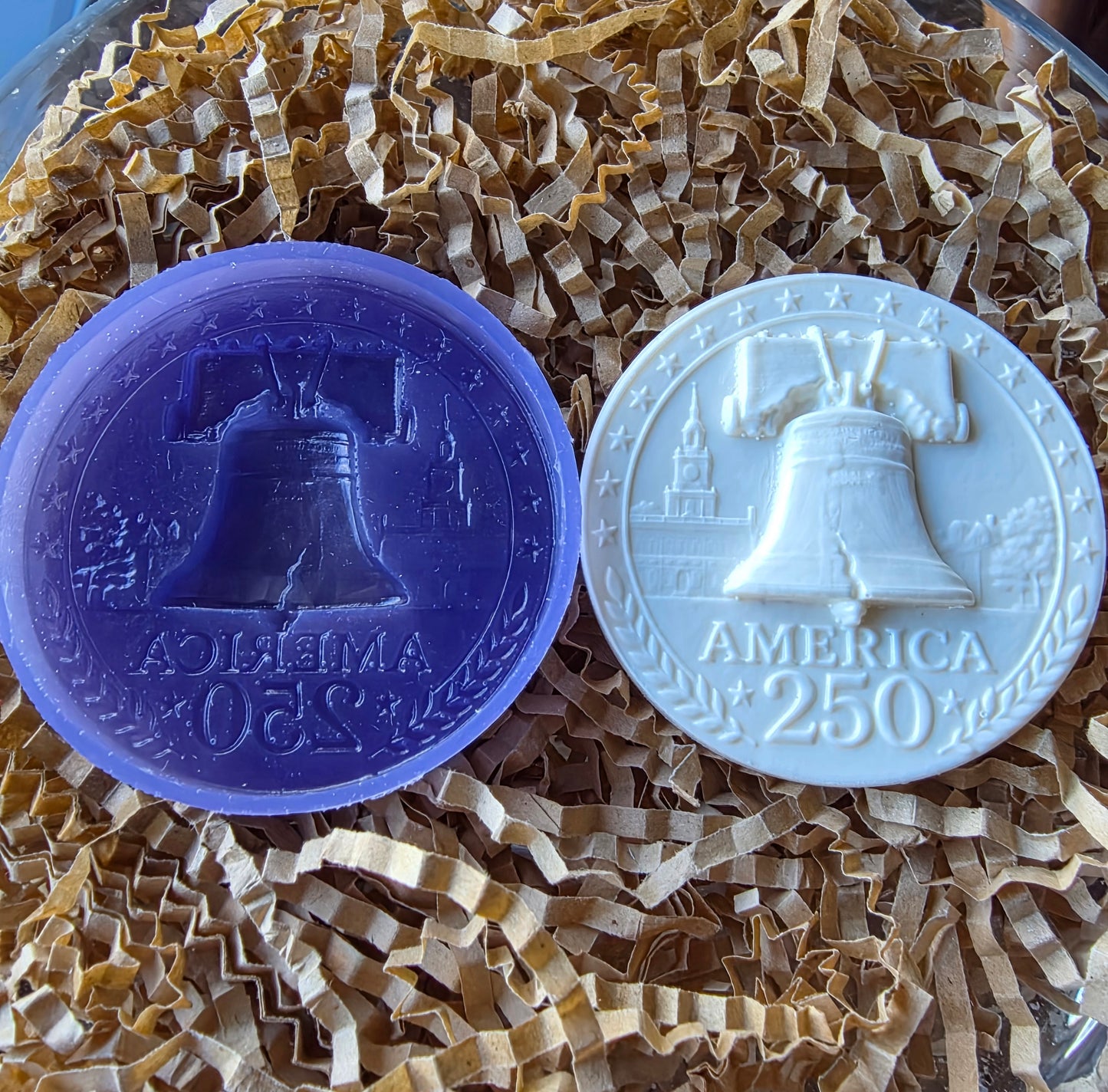 PATRIOTIC MEDALLIONS "250" 2-1/8 & 1-3/4